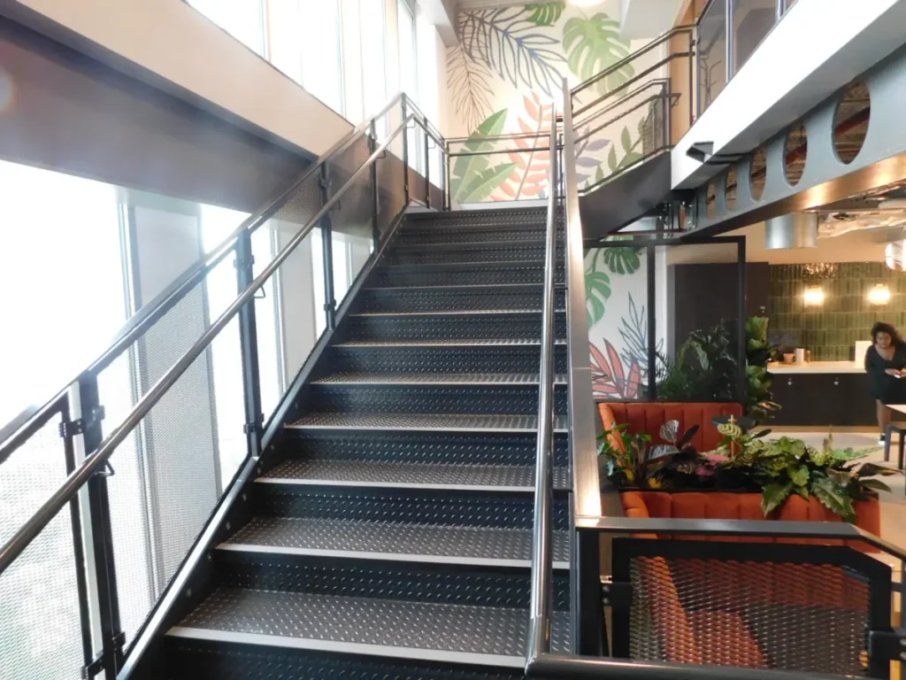 metal staircase in commercial building
