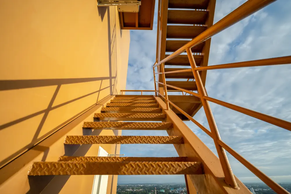 Fire Escape Stairs yellow metal