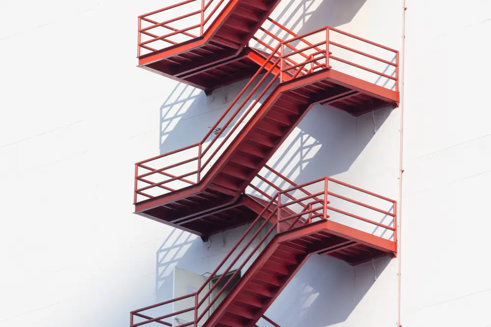 Fire Escape Stairs red outdoor staircase